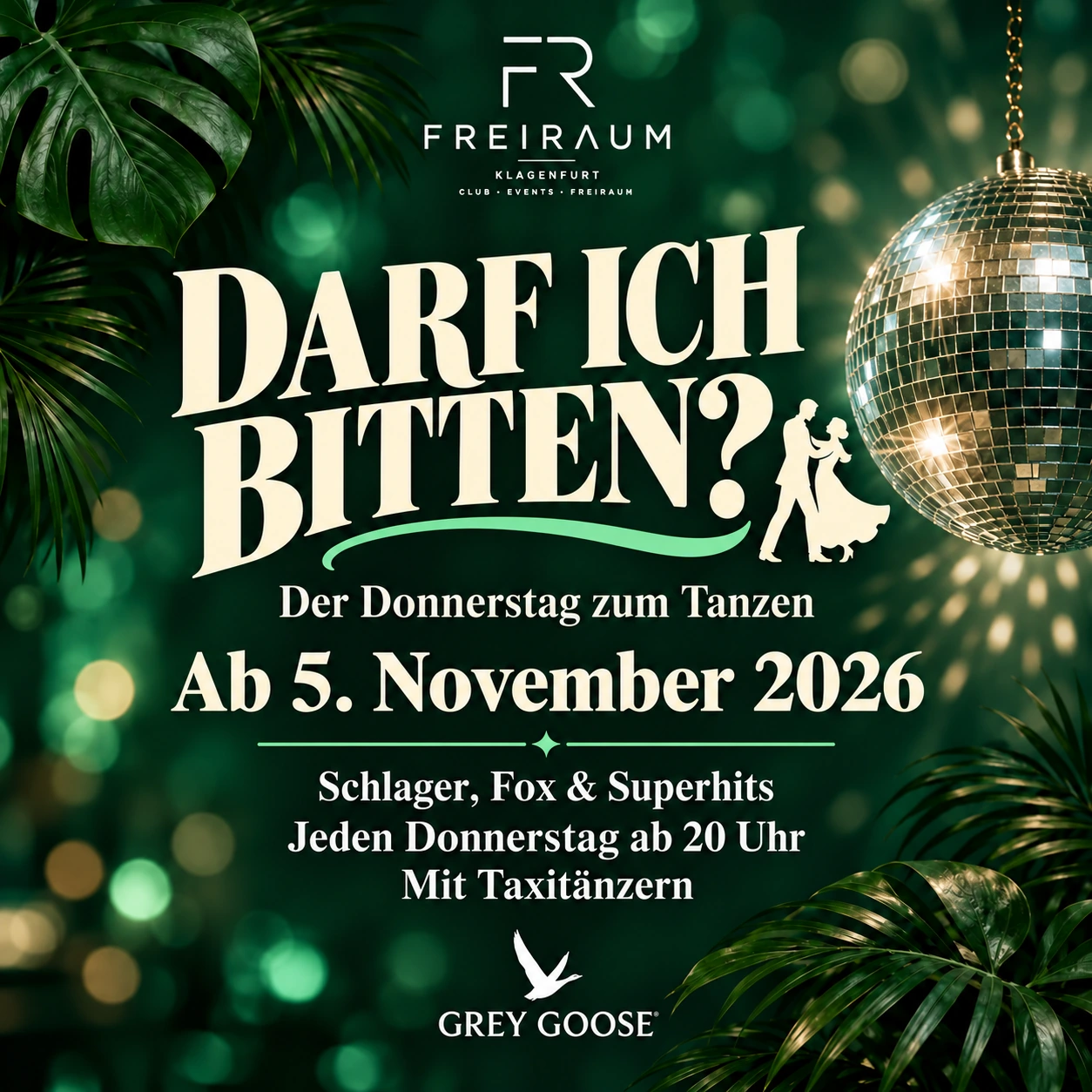 Darf ich bitten? – Der Donnerstag zum Tanzen. Ab 5. November 2026, jeden Donnerstag ab 20 Uhr, mit Taxitänzern